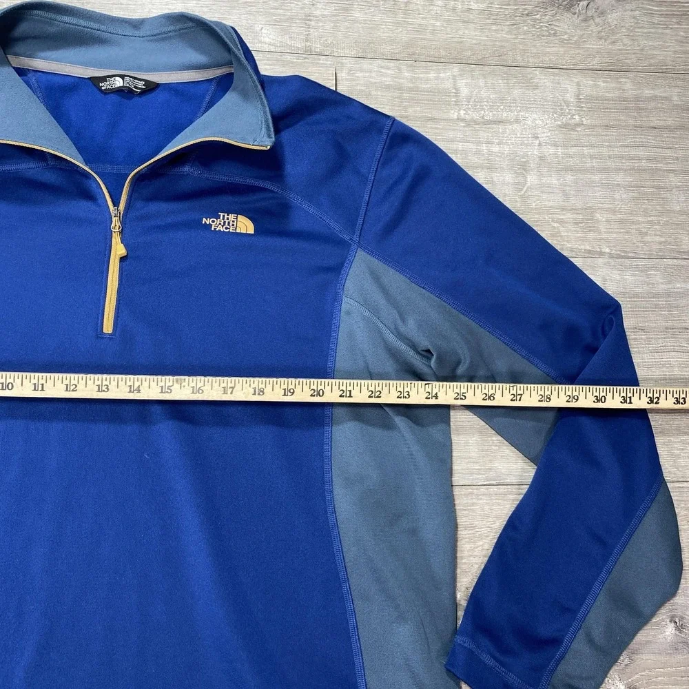 The North Face Pullover Mens XL Blue Gray Quarter Zip Fleece Outdoor‎ Hiking